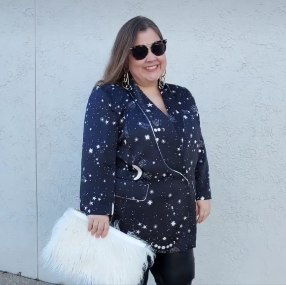 ELOQUII celestial print blazer size 14 - Picture 2 of 9